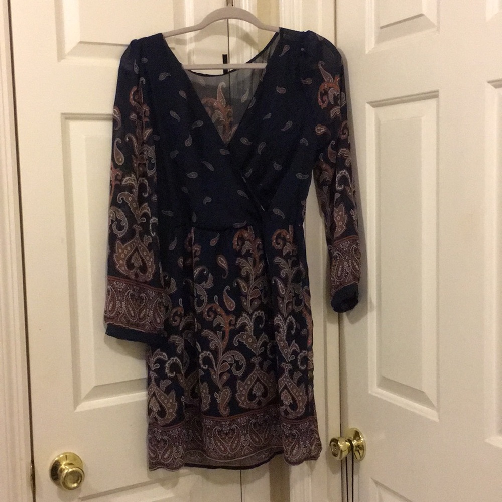 Long sleeve light weight a line dress size L